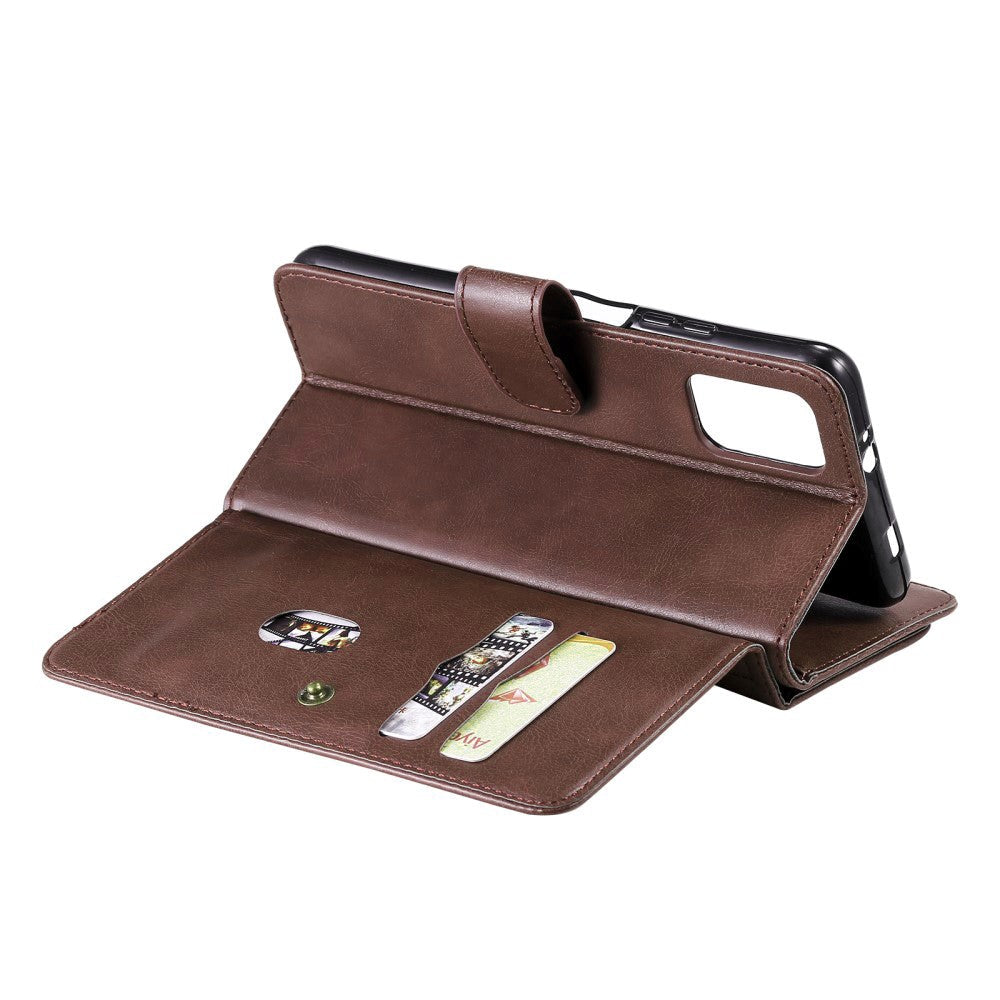 Xiaomi Poco M3 Flip Leather Case m. Extra korthållare - Brun