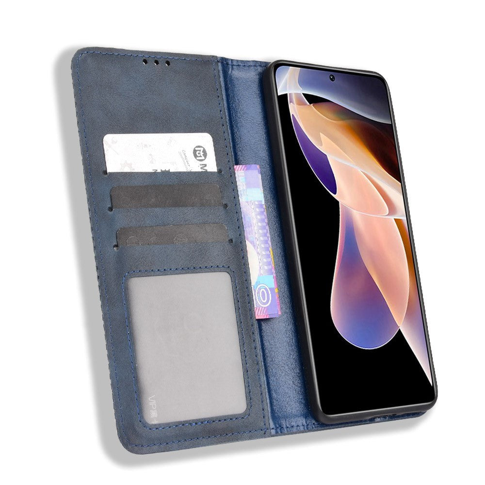 Xiaomi Redmi Note 11 Pro / 11 Pro + (plus) Vintage Look Leather Wallet Case - Blue