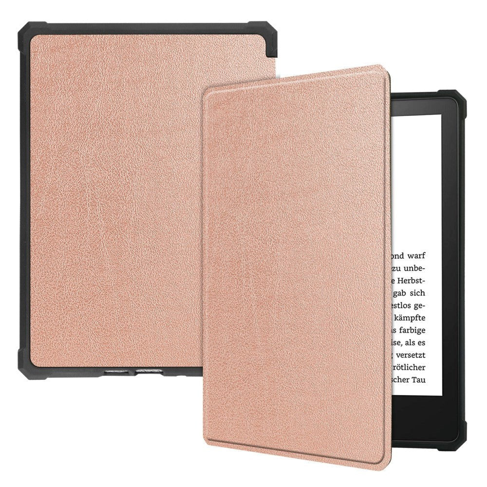 Amazon Kindle Paperwhite 5 11th Generation (2021) Fodral i Konstläder m. Väckningsfunktion - Rose Gold