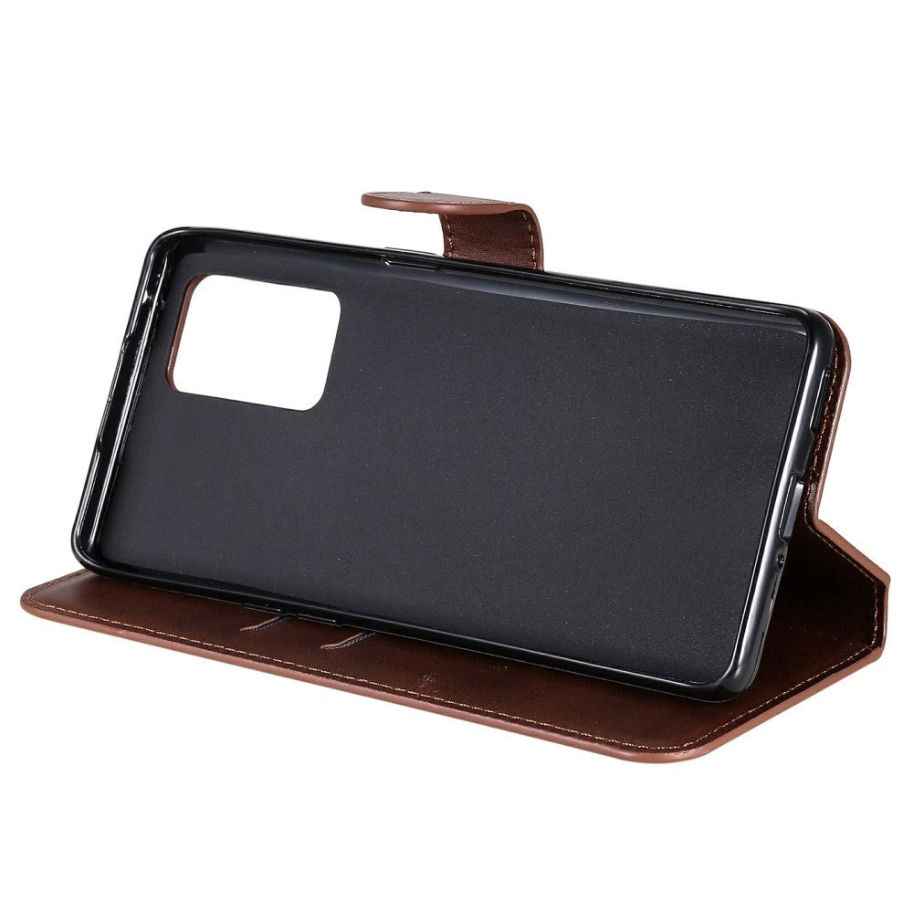 Oppo Reno6 Pro Läder Plånboksfodral & Magnetlås - Brun