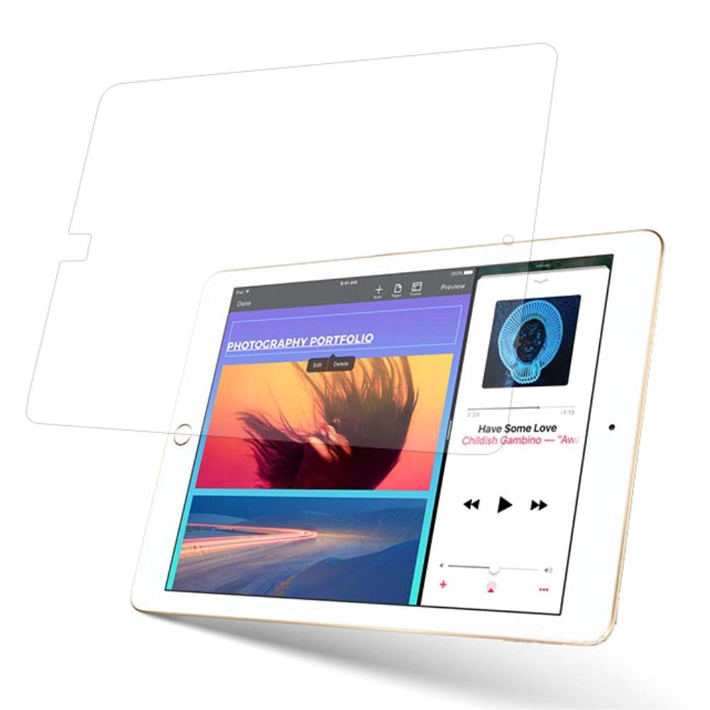 iPad 9.7" (2018/2017) LCD Skärmskydd Härdat Glas 9H