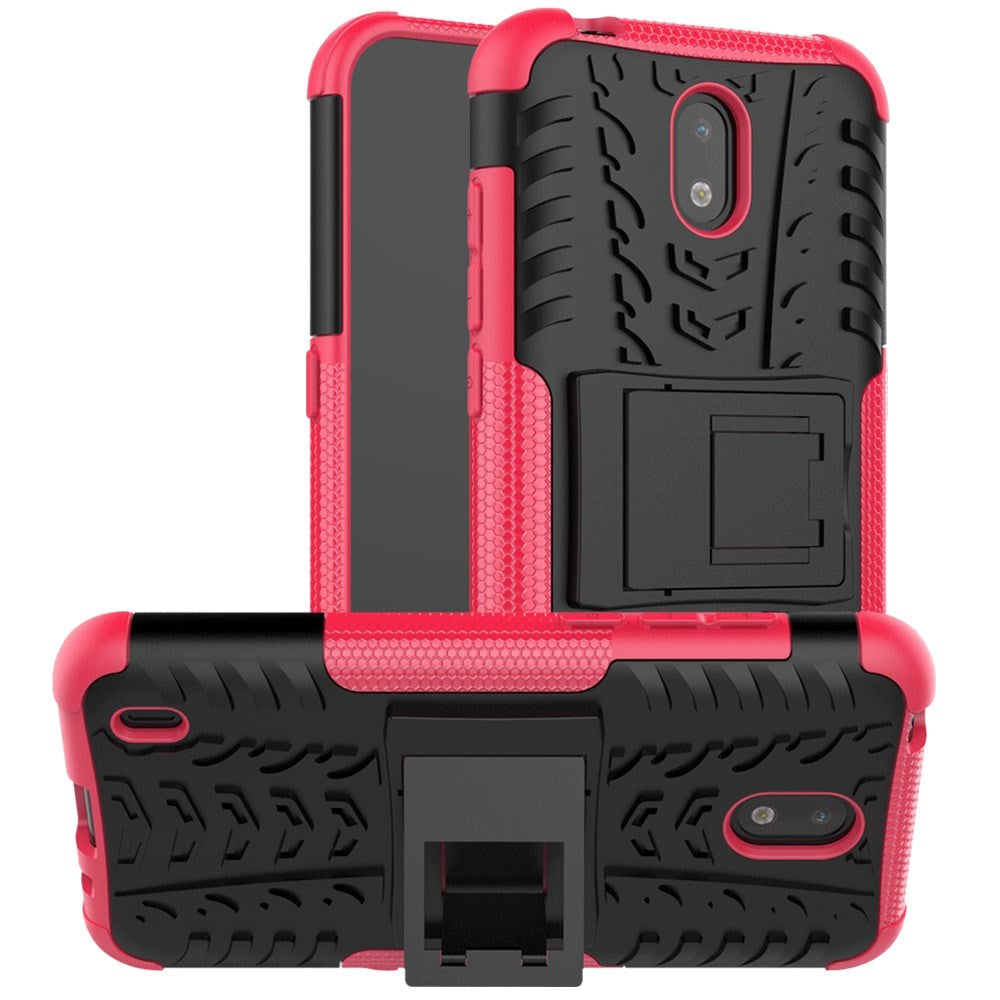 Nokia 1.3 Cool Tire Tough Case m. Stand - Svart / rosa
