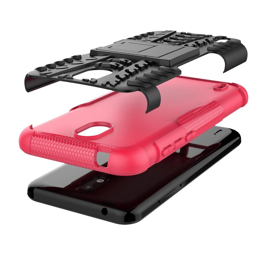 Nokia 1.3 Cool Tire Tough Case m. Stand - Svart / rosa