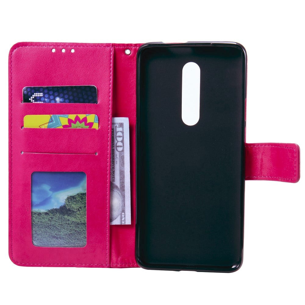 Nokia 2.4 Läderplånbok - Mandala Mönster Rose