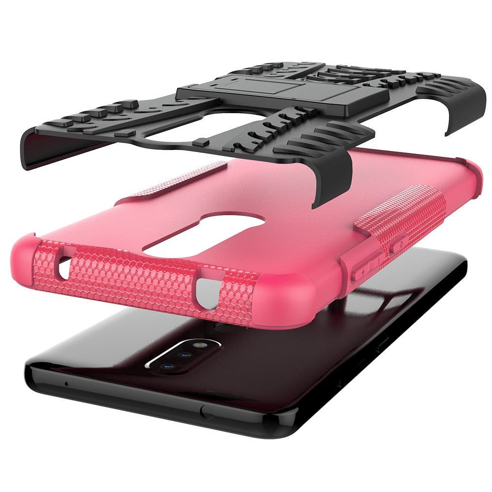 Nokia 2.4 Hybrid Tough Case m. Stativfunktion - Svart / rosa