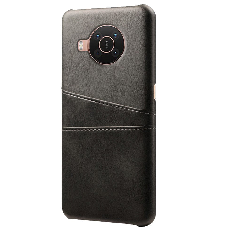 Nokia 1.4 Imitation Leather Case m. Korthållare - Svart