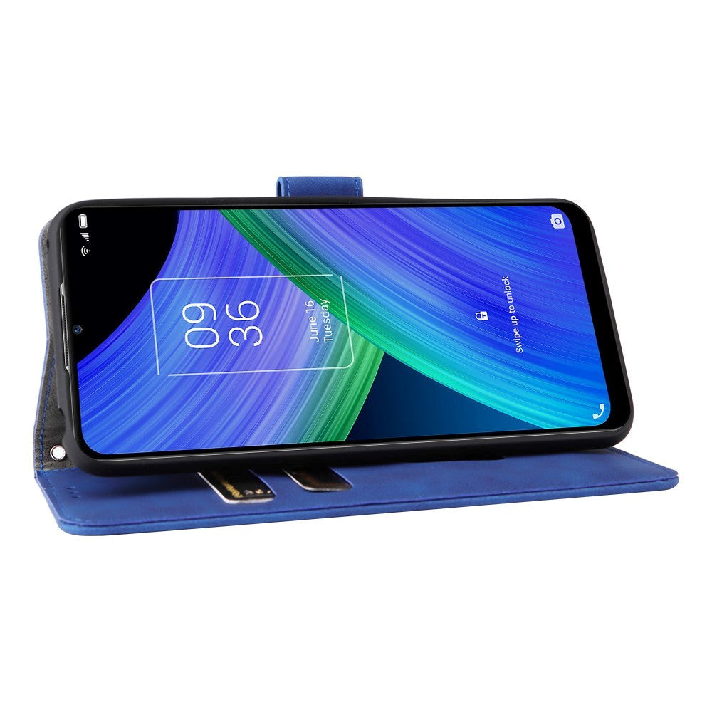 TCL 20R 5G Plånboksfodral Mjukt Imitationsläder - Blå