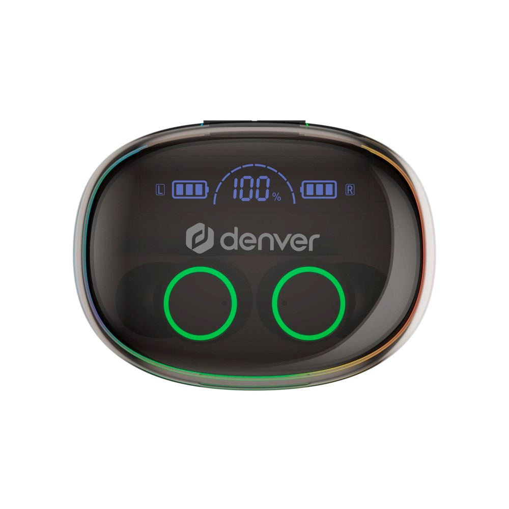 Denver True Wireless Hörlurar med Ljuseffekt - In-Ear - Svart