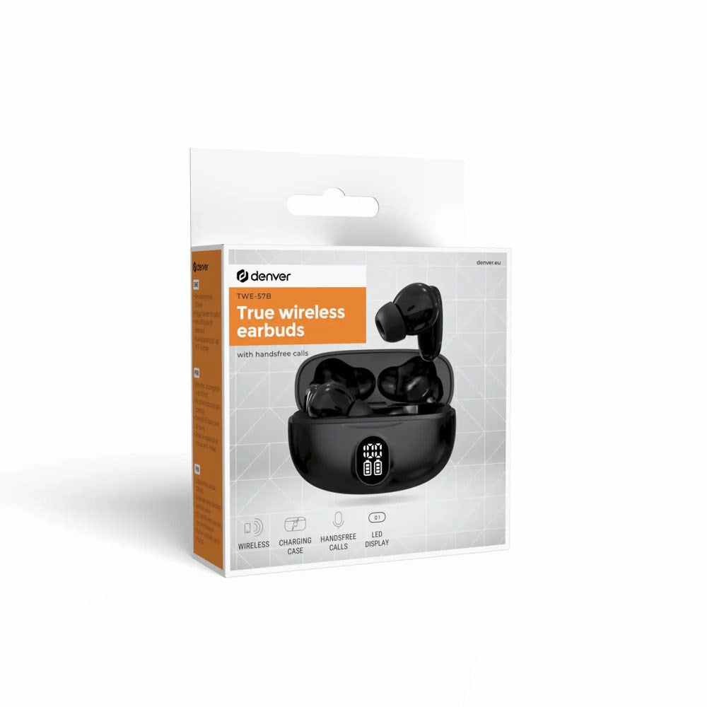 Denver TWE-57B True Wireless Bluetooth In-Ear Hörlurar - Svart