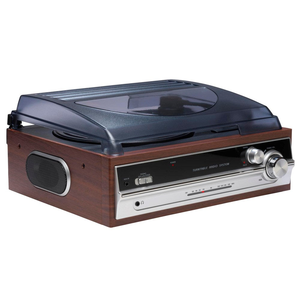 Denver VPR-190MK3 Skivspelare med 2 x 15W Inbyggda Högtalare & FM-radio - Brun
