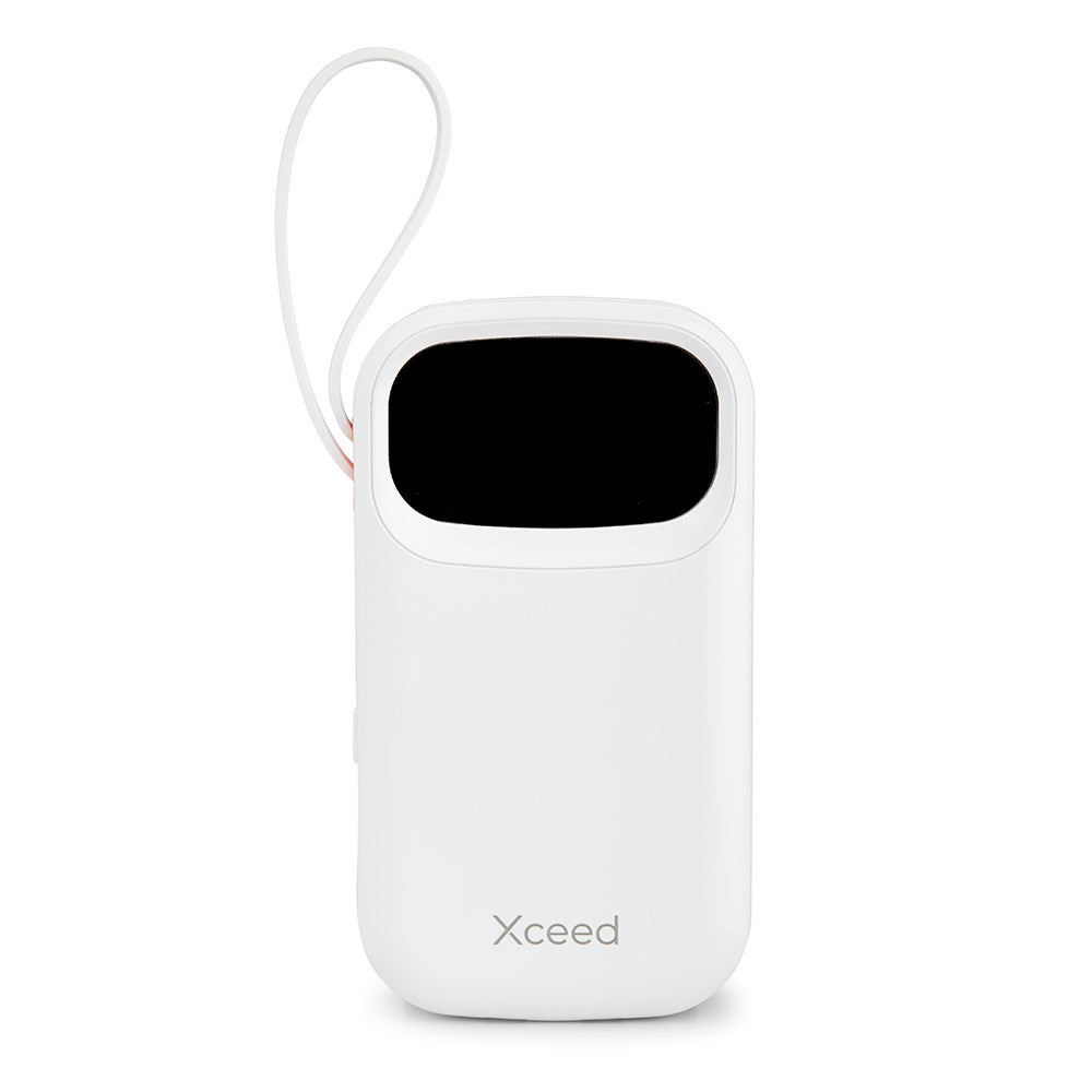 Xceed Powerbank - 20 000 mAh - Inbyggda kablar - Snabbladdning - Vit
