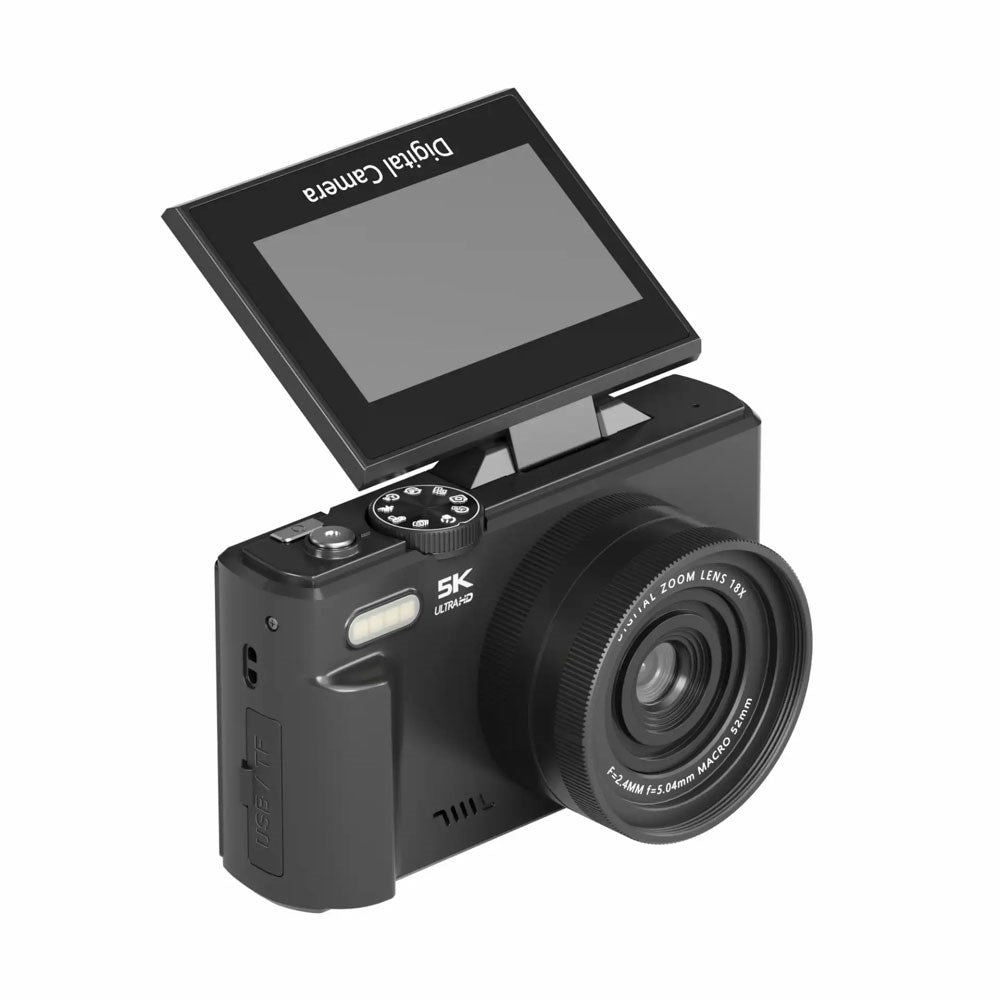 Denver Digitalkamera med 3" IPS-Fällbar Skärm - 16 MP CMOS - Autofokus / Slowmotion / Timelapse - Svart