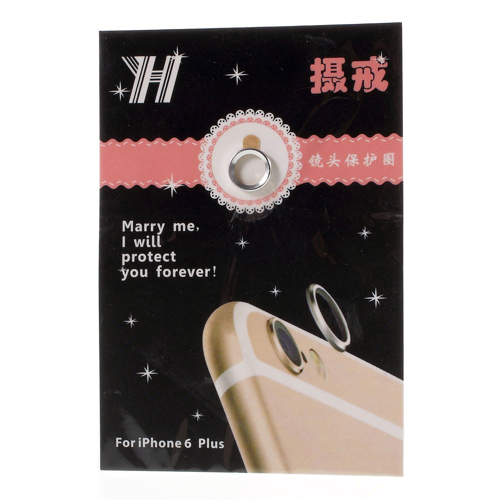 iPhone 6 plus / 6s plus Kameralinsskydd för Bakre Kameran Metallskyddsring - Silver