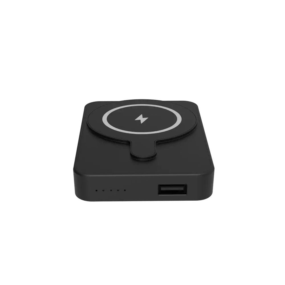 Denver PBW-5000B Magnetisk 5000 mAh PowerBank m. Kickstand - MagSafe Kompatibel - Svart