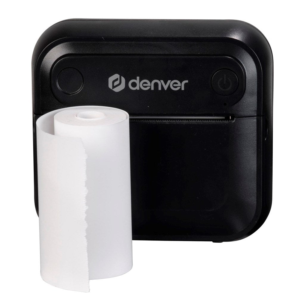 Denver MBP-32B Bluetooth-Termoskrivare - inkl. 1 x Rulle Skrivarpapper 1 x Rulle Klisterpapper - Svart