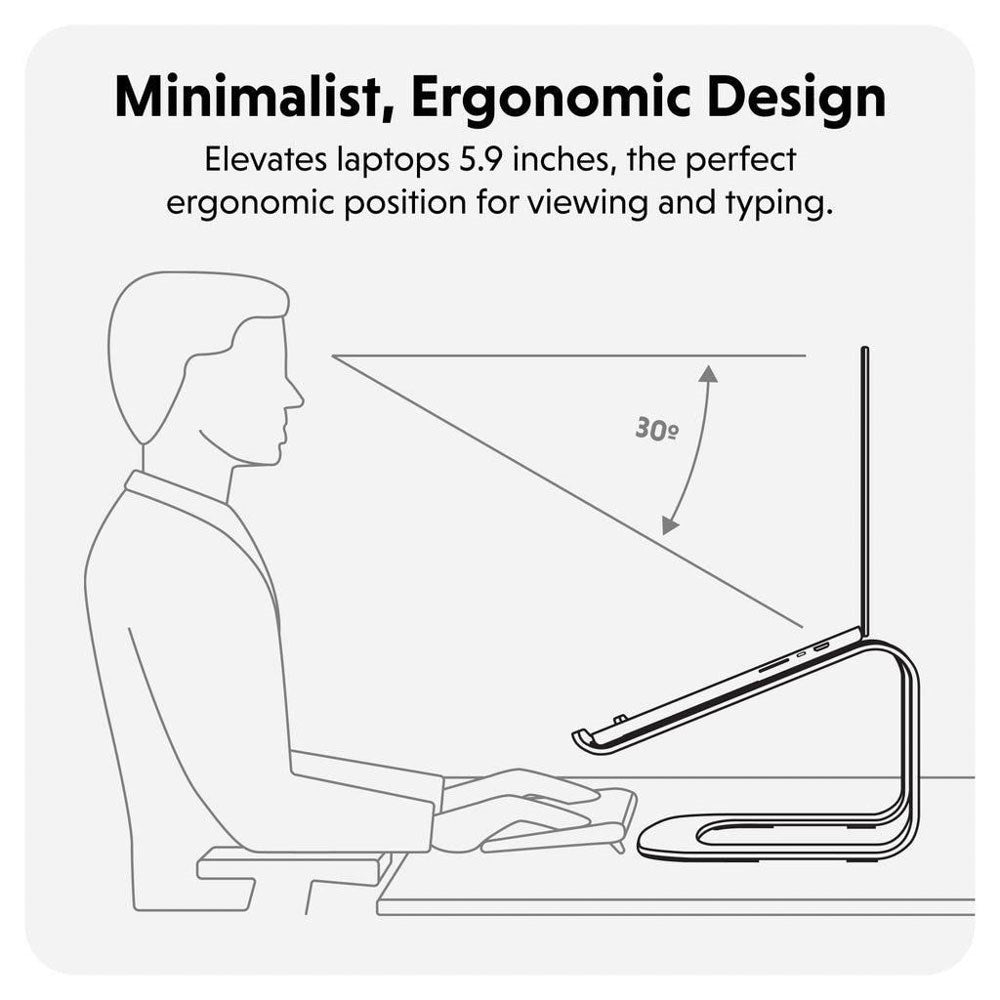 Hyper HyperSpace Ergonomisk Laptop Ställ - Space Grey