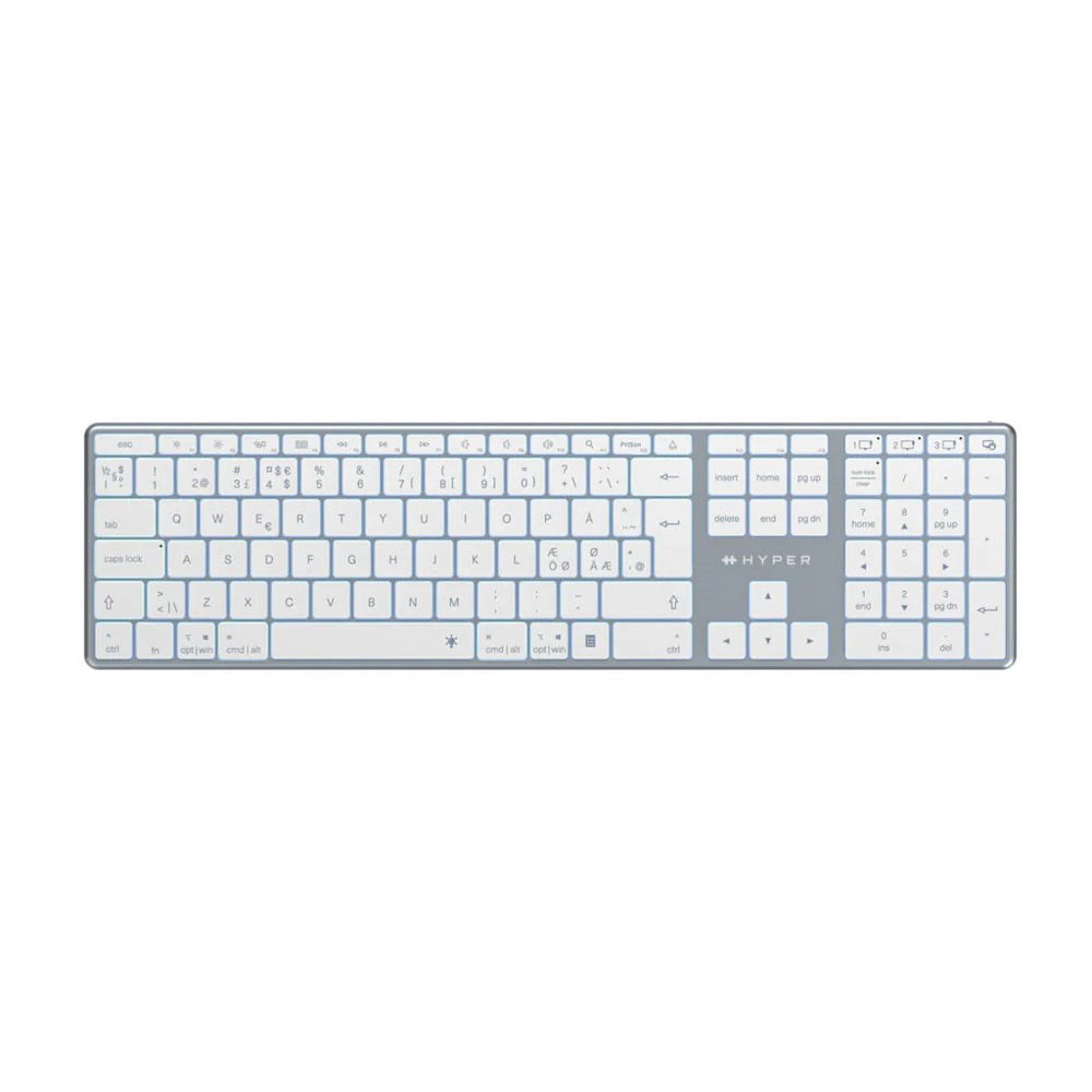 Hyper Hyperspace Bluetooth Tangentbord med Nordisk Layout – Vit