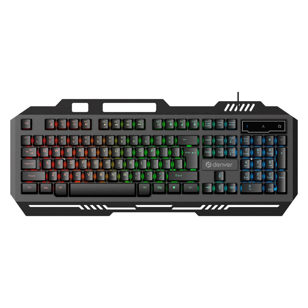 Denver GKB-231 Gamingtangentbord med USB-Kabel & RGB-Ljus - Nordisk layout - Svart