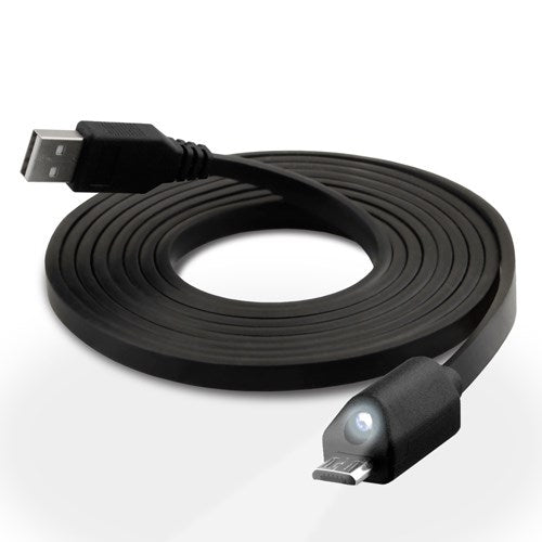 NazTech Micro-USB-kabel med Lampa 1.8m - Svart