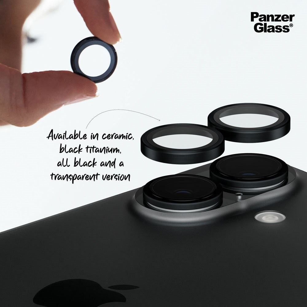 iPhone 16 / 16 Plus PanzerGlass Ceramic Hoops - Kameraskydd - Genomskinlig