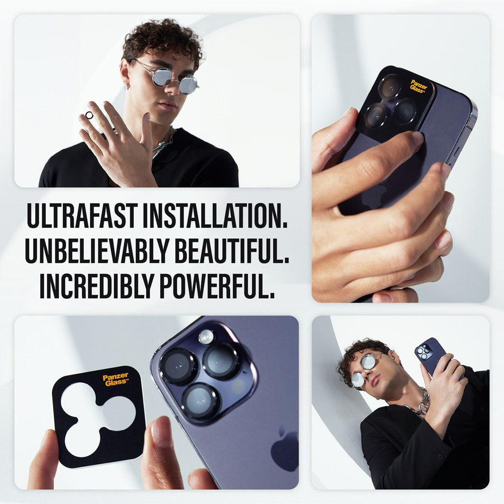 iPhone 16 Pro / 16 Pro Max PanzerGlass Hoops - Kameraskydd - Genomskinlig / Svart