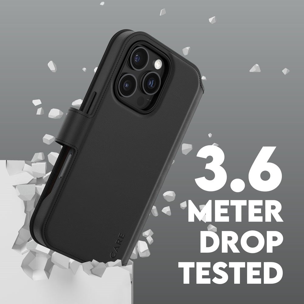 CARE by PanzerGlass iPhone 16 Pro Feature Tango 2-i-1 Skal med Plånbok - Svart