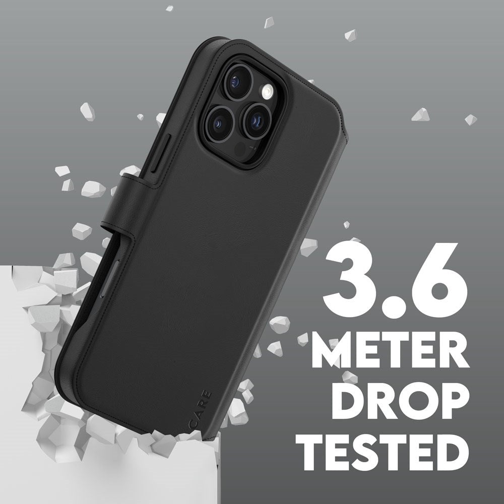 CARE by PanzerGlass iPhone 16 Pro Max Feature Tango 2-i-1 Skal med Plånbok - Svart