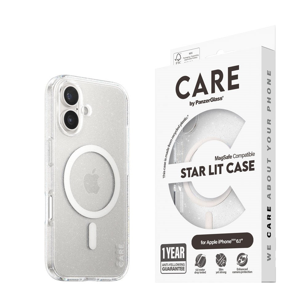 CARE by PanzerGlass iPhone 16 FLAGSHIP Urban Combat Skal - MagSafe Kompatibel - Star Lit / White