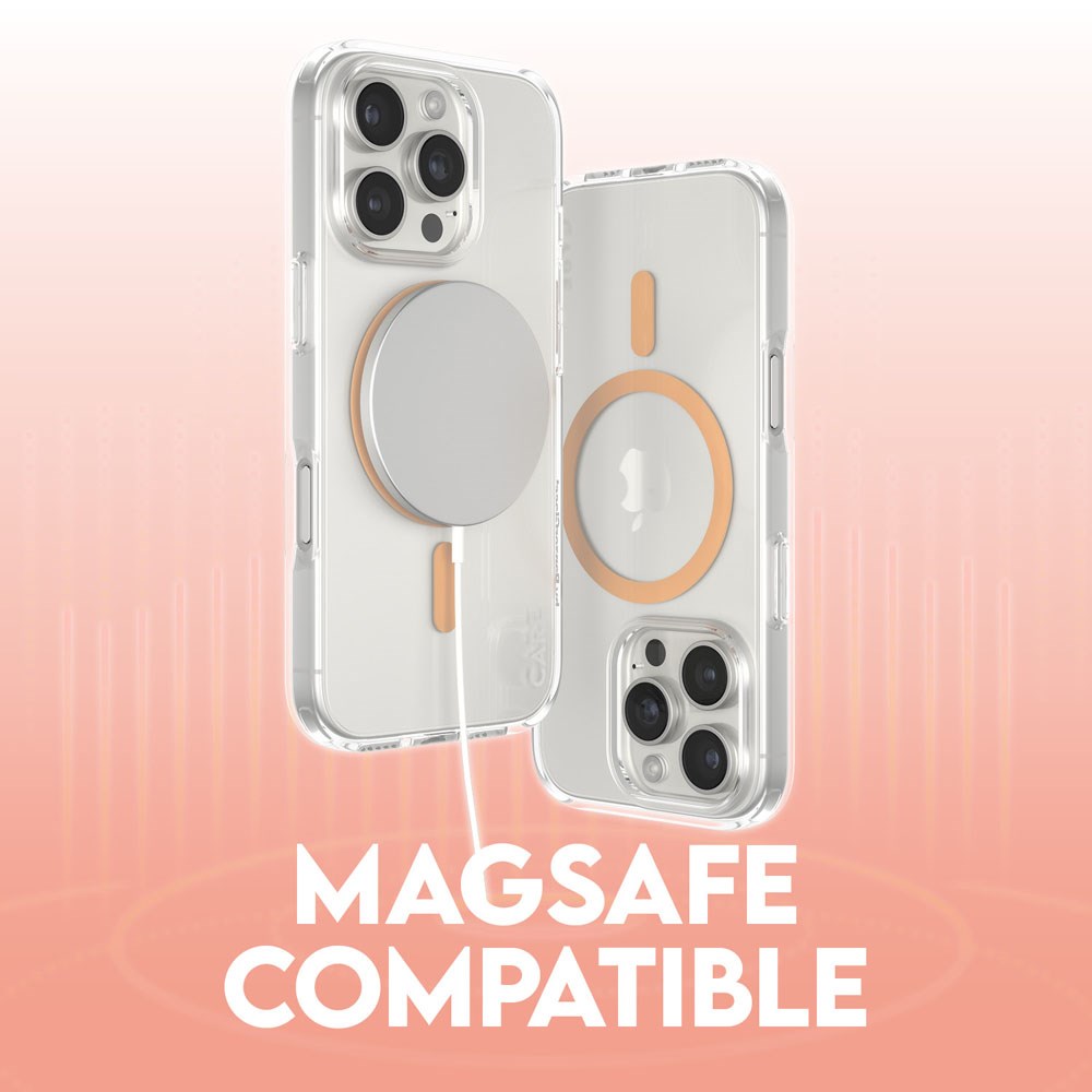 CARE by PanzerGlass iPhone 16 Pro FLAGSHIP Urban Combat Skal - MagSafe Kompatibel -Transparent / Peach Fuzz
