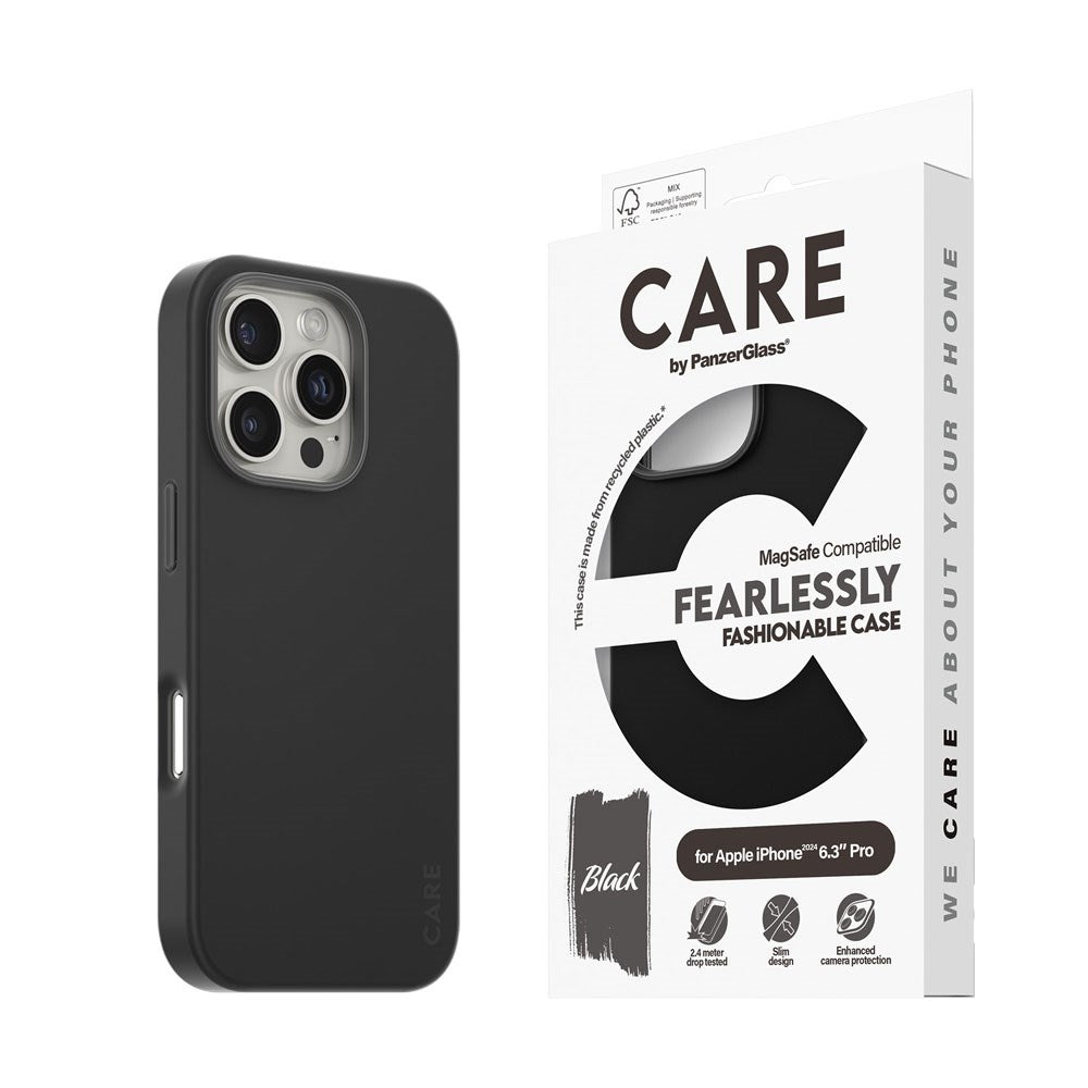 CARE by PanzerGlass iPhone 16 Pro FASHION Fearlessly Fashionable Skal - MagSafe Kompatibel - Black