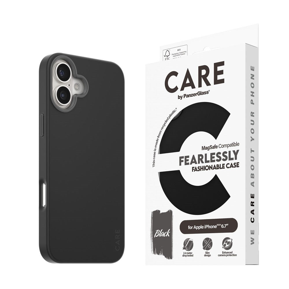 CARE by PanzerGlass iPhone 16 Plus FASHION Fearlessly Fashionable Skal - MagSafe Kompatibel - Black