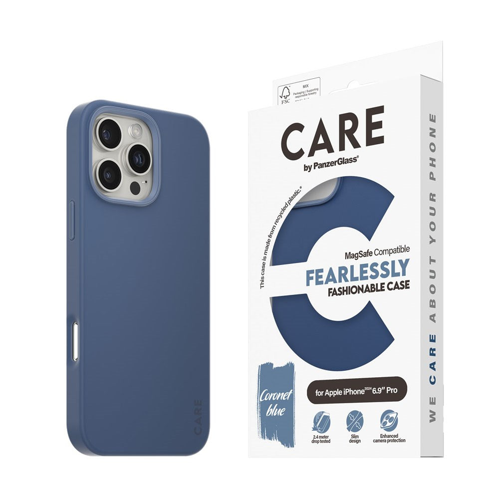 CARE by PanzerGlass iPhone 16 Pro Max FASHION Fearlessly Fashionable Skal - MagSafe Kompatibel - Coronet Blue