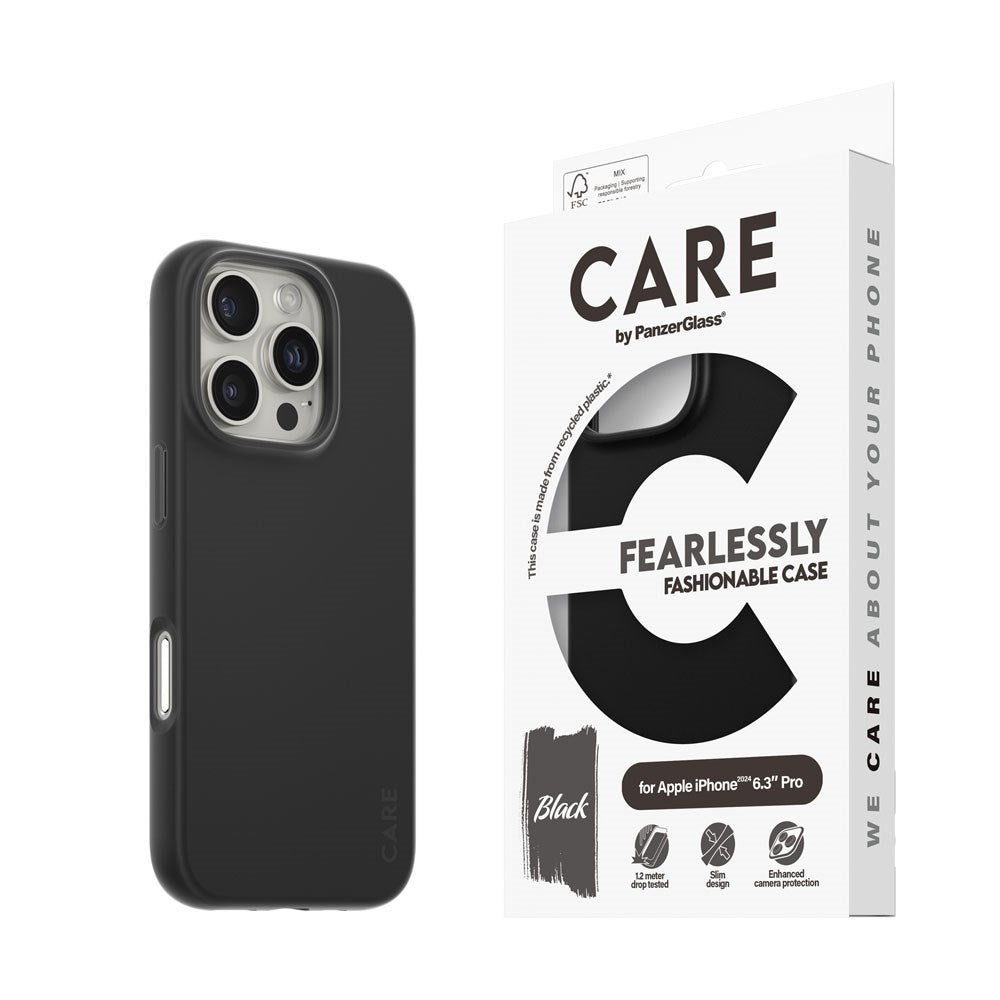 CARE by PanzerGlass iPhone 16 Pro FASHION Fearlessly Fashionable Skal - Black