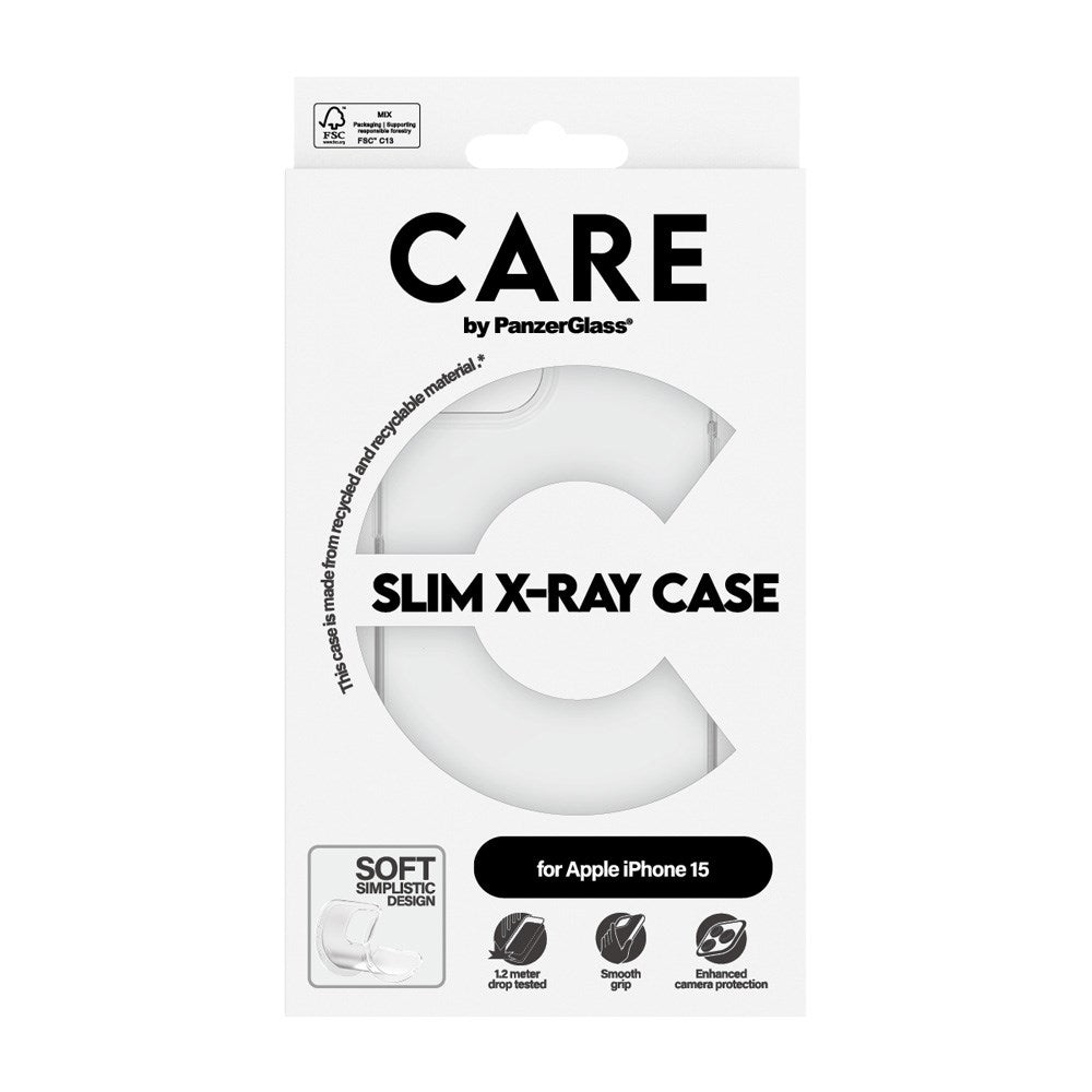 CARE by PanzerGlass iPhone 15 FASHION X-Ray Soft Basic Skal - Genomskinlig