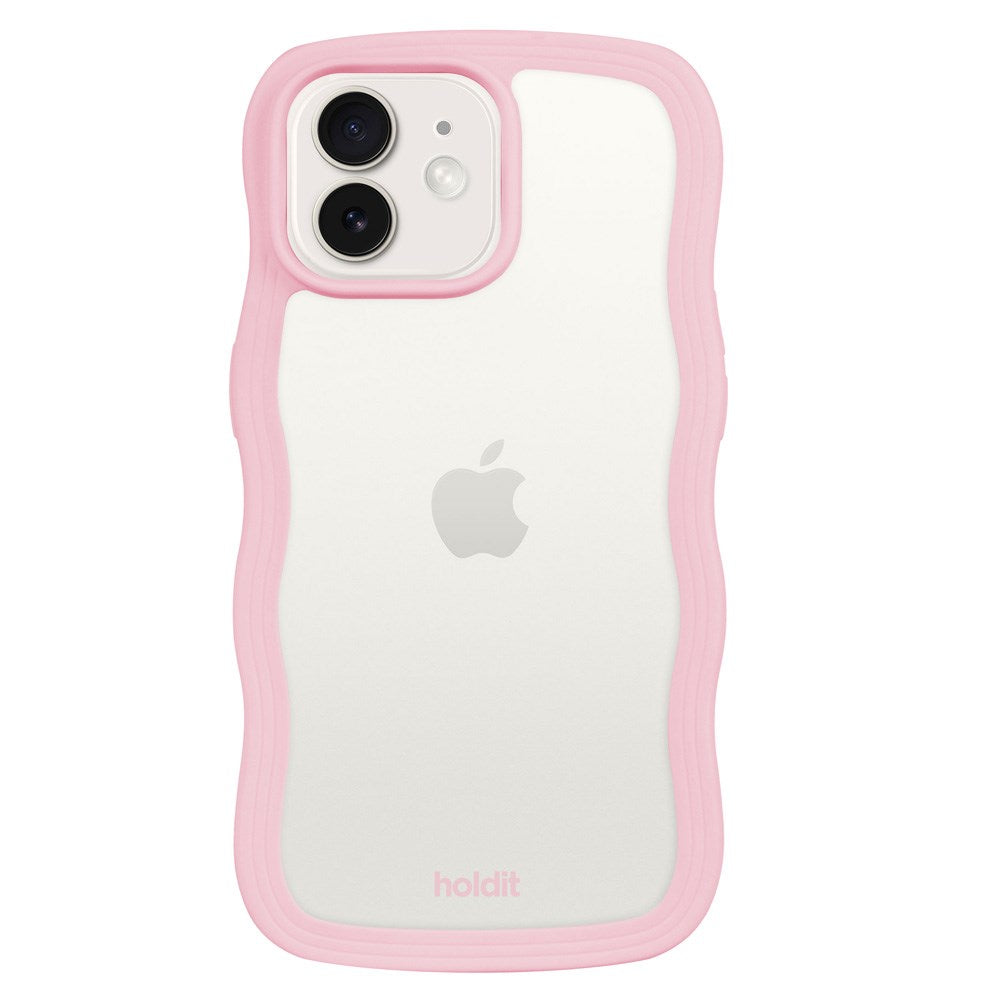 Holdit iPhone 12 / 12 Pro Wavy Skal - Pink / Transparent