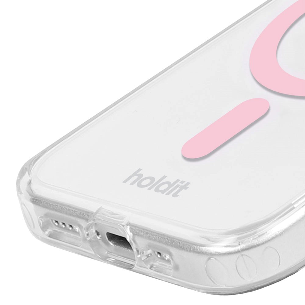 Holdit iPhone 15 / 14 / 13 MagSafe Skal - Transparent / Pink