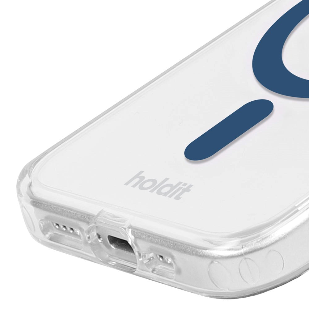 Holdit iPhone 15 / 14 / 13 MagSafe Skal - Transparent / Denim Blue