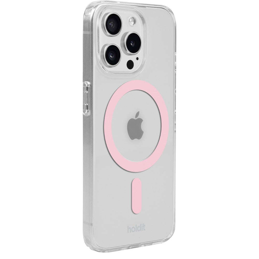 Holdit iPhone 15 Pro Max MagSafe Skal - Transparent / Pink