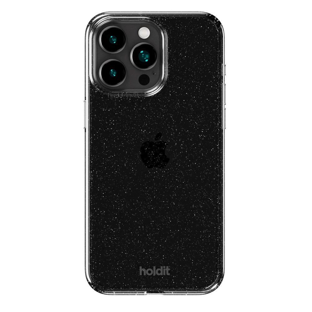 Holdit iPhone 15 Pro Glitter Skal - Svart