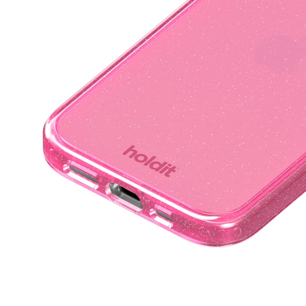 Holdit iPhone 15 / 14 / 13 Glitter Skal - Rosa