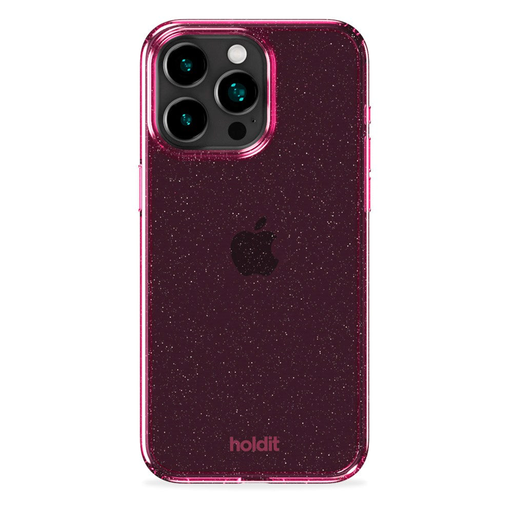 Holdit iPhone 15 Pro Glitter Skal - Rosa