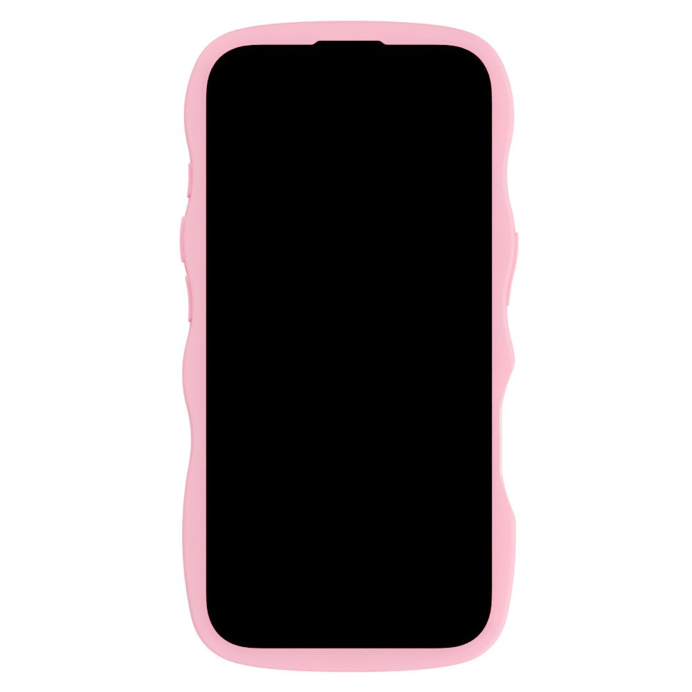 Holdit iPhone 16 Wavy Skal - Pink / Transparent
