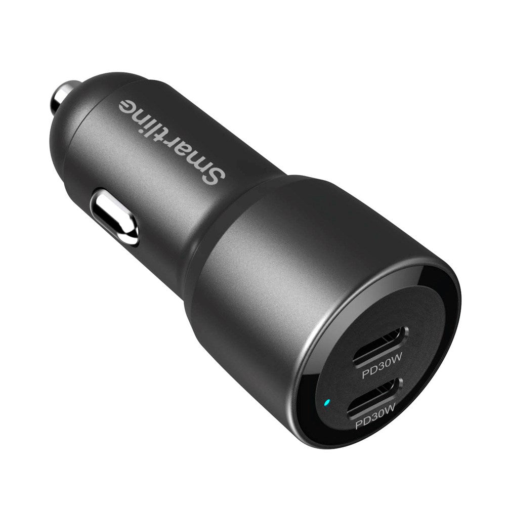 Smartline 60W PD (Power Delivery) Billaddare 2 x USB-C - Svart