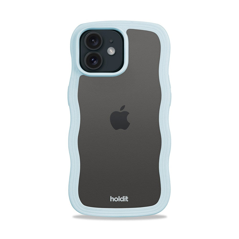 Holdit iPhone 12 / 12 Pro Wavy Skal - Mineral Blue / Transparent