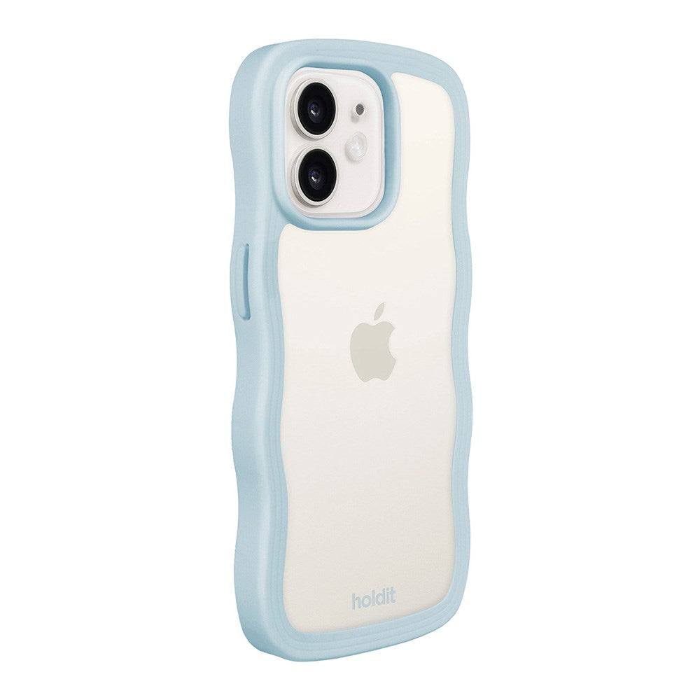 Holdit iPhone 12 / 12 Pro Wavy Skal - Mineral Blue / Transparent