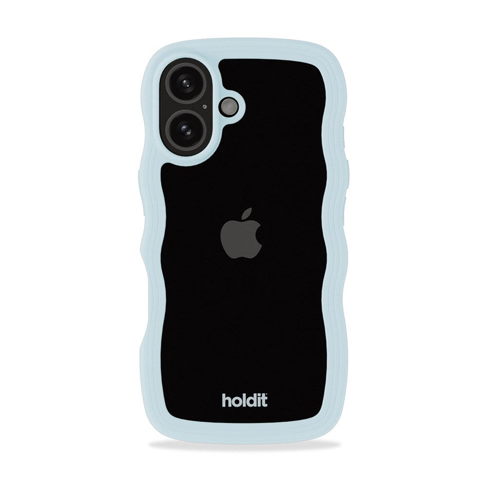 Holdit iPhone 16 Wavy Skal - Mineral Blue / Transparent