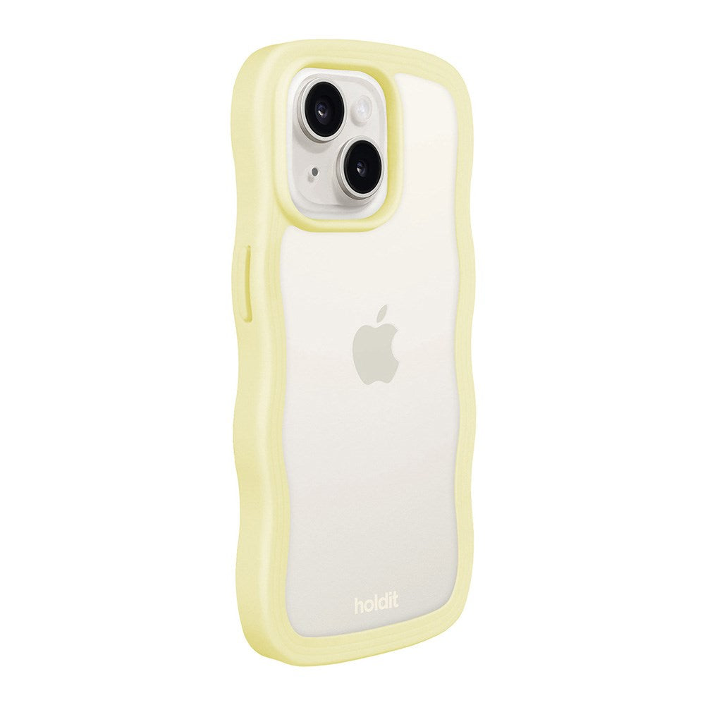 Holdit iPhone 15 / 14 / 13 Wavy Skal - Lemonade / Transparent