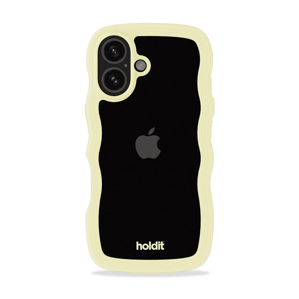Holdit iPhone 16 Wavy Skal - Lemonade / Transparent