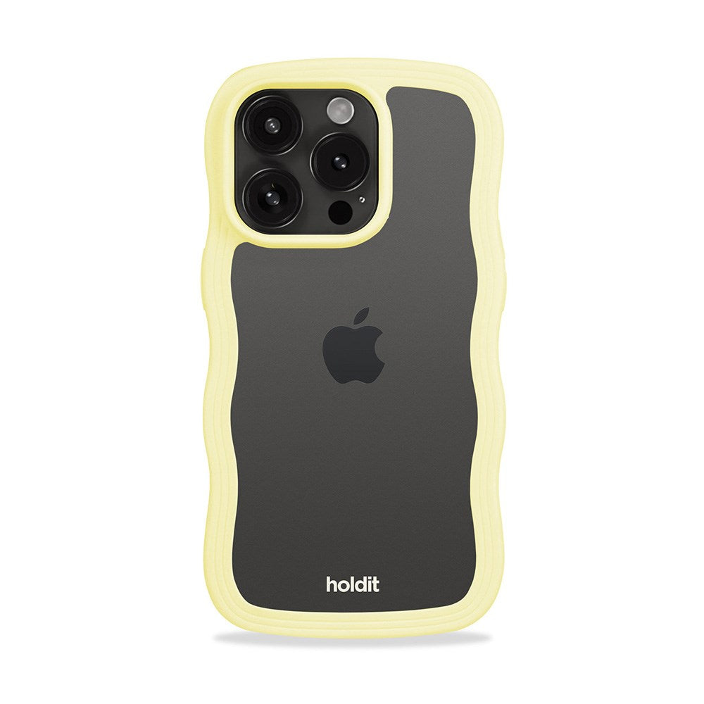 Holdit iPhone 15 Pro Max Wavy Skal - Lemonade / Transparent