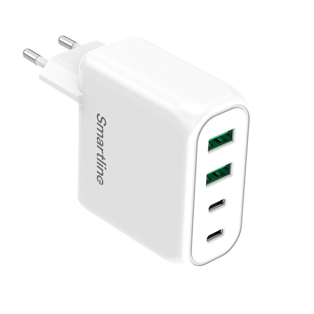 Smartline 100W Väggladdare PD (Power Delivery) 2 x USB-C 2 x USB-A - VIt